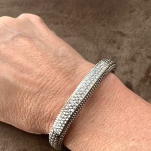 Silver and rhinestone bangle